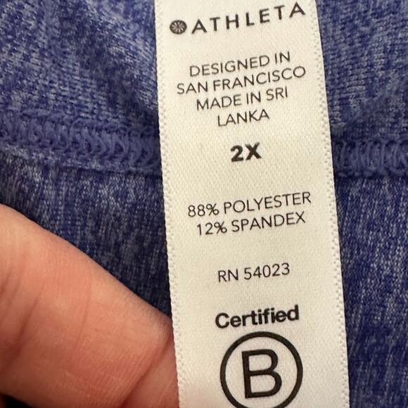 Athleta Uptempo Long Sleeve Top Blue Womens Size 2X Round Hem Athletic Stretch - Picture 8 of 10